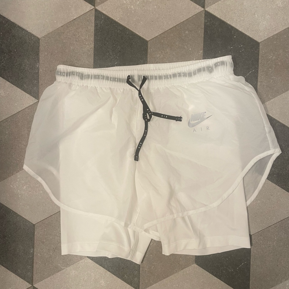 Nike White Dual-Layer Running Shorts